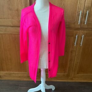 Decree || bright pink knit cardigan
